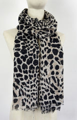 Tørklæde med leopard og glimmer