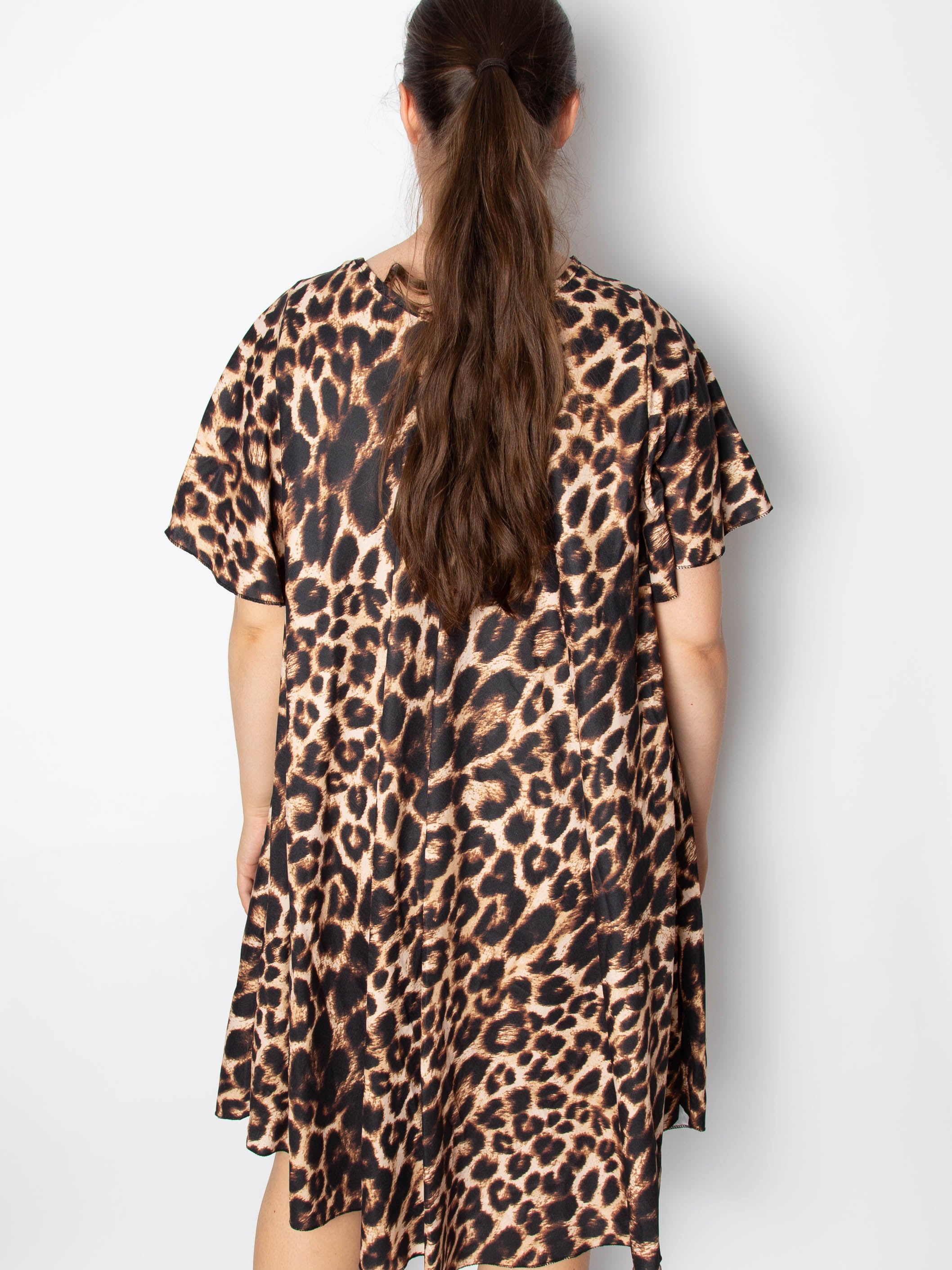 A-shape kjole med leopard print