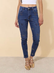 Jeans med bling hjerter