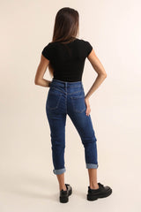 Boyfriend jeans med fold small size
