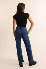 Vidde jeans med guldknapper small size