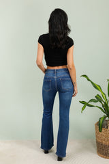 Flare jeans med blingregn darkwash by G-Smack