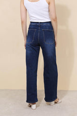 Jeans med vidde og store front lommer darkwash