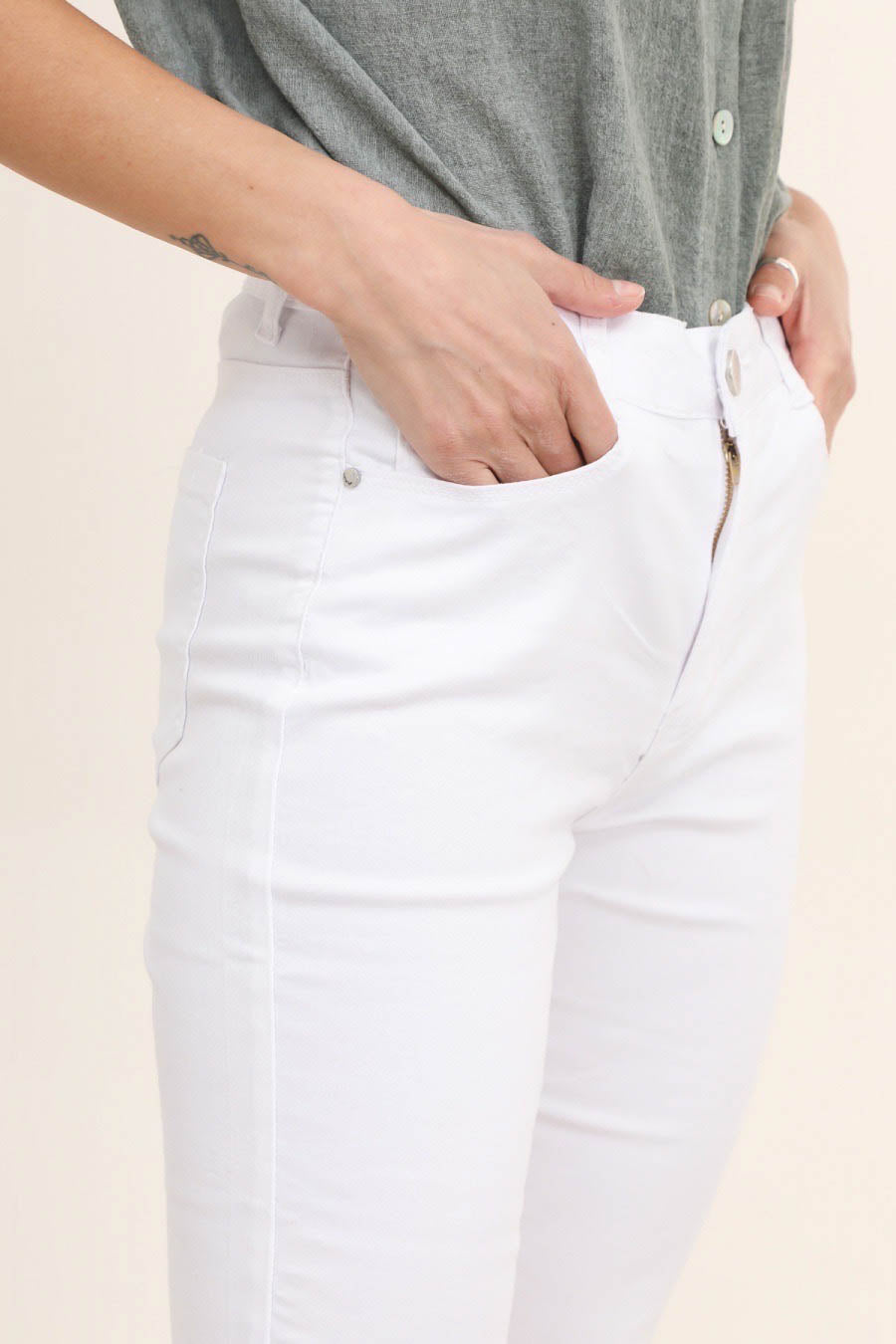 Hvide capri jeans