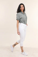 Hvide capri jeans