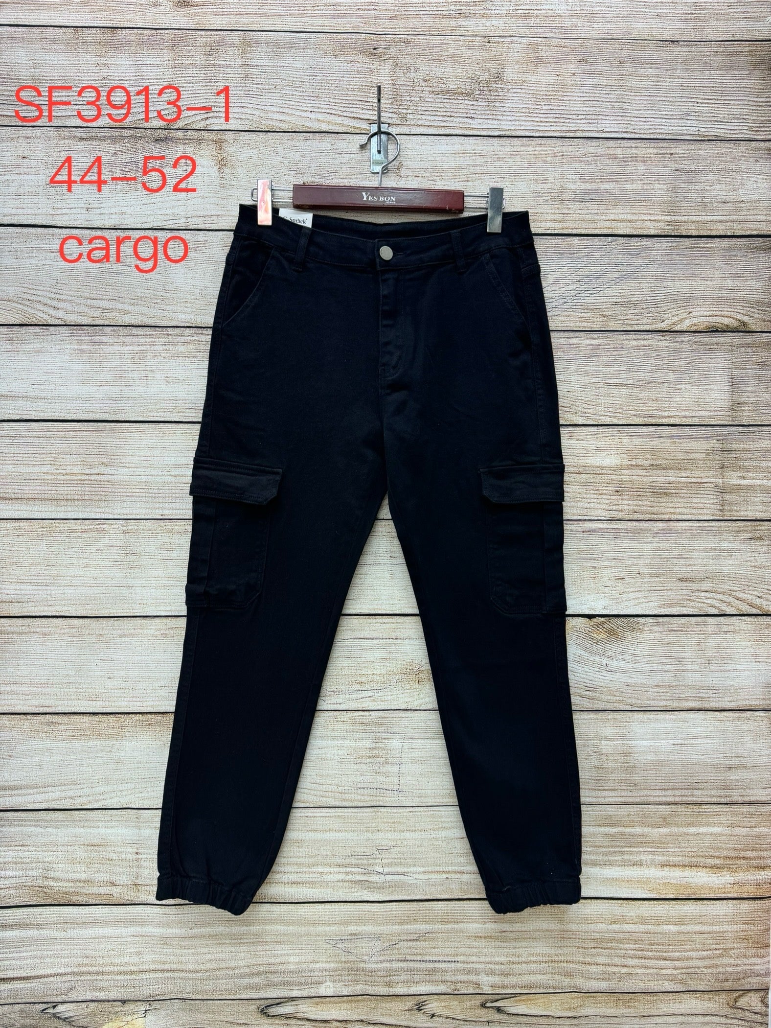 Cargo jeans med elastik plus size