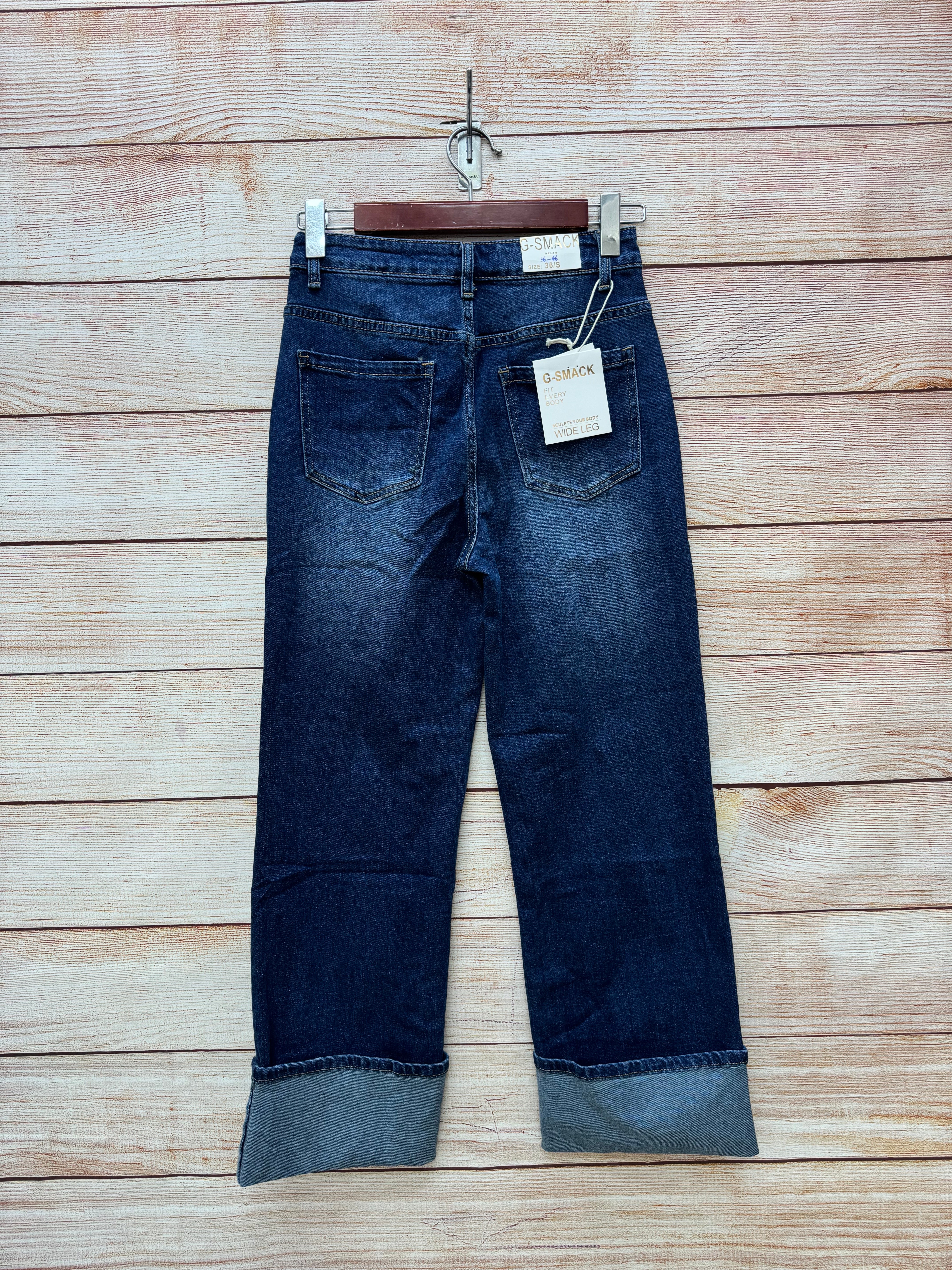 Jeans med fold