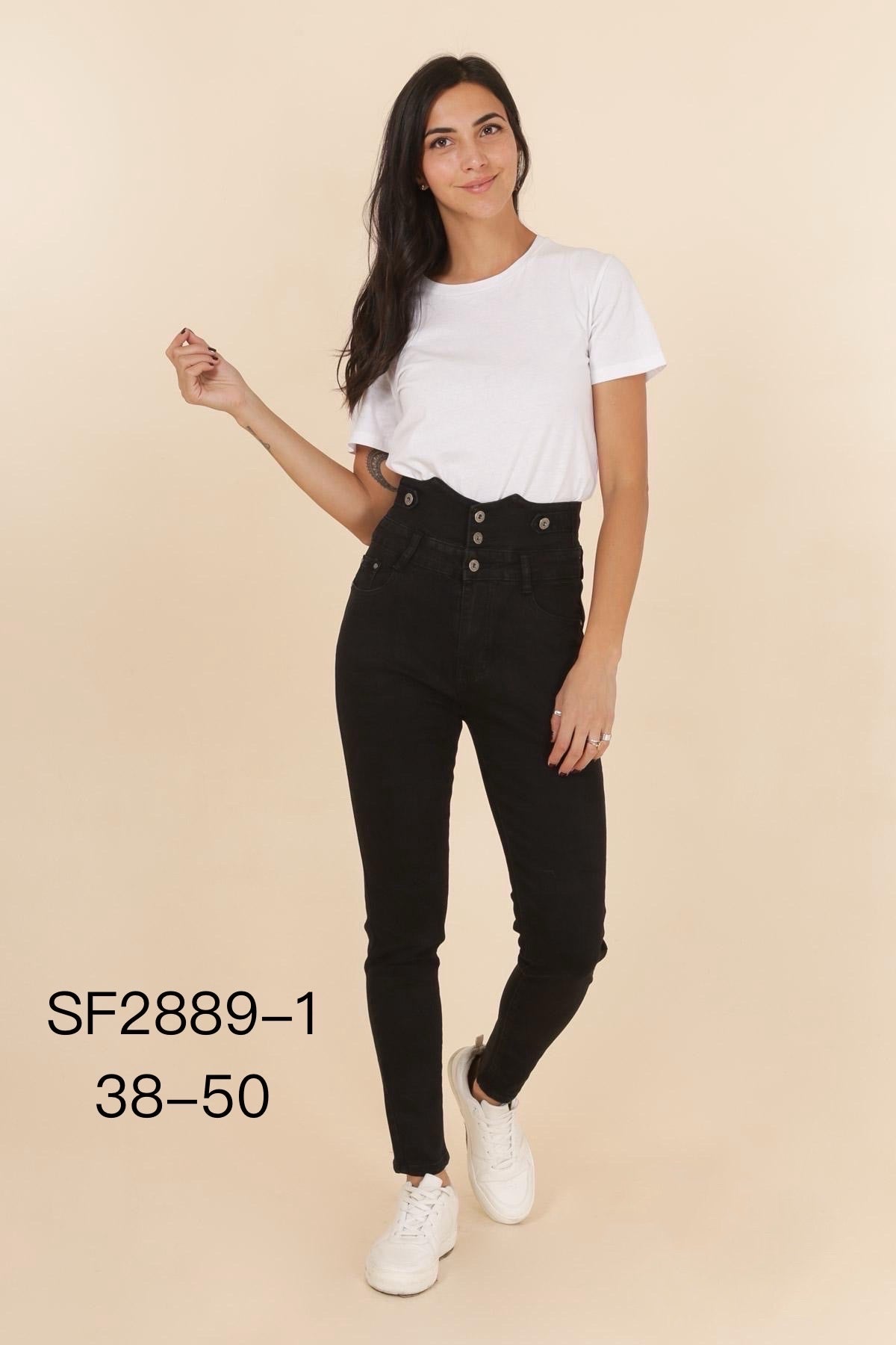 Ultra højtaljede jeans med knapper
