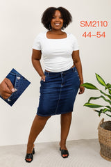 Cowboynederdel med bling hjerte plus size