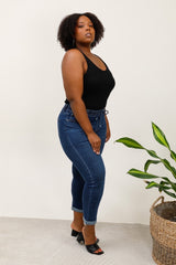 Jeans med bindebånd i talje plus size by G-Smack