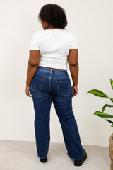 Jeans med vidde og guld knapper plus size by G-Smack