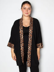 Loose blazer cardigan med leopard - ITSEP24