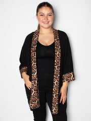 Loose blazer cardigan med leopard - ITSEP24