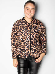 Leopard vatteret kort jakke - ITSEP24