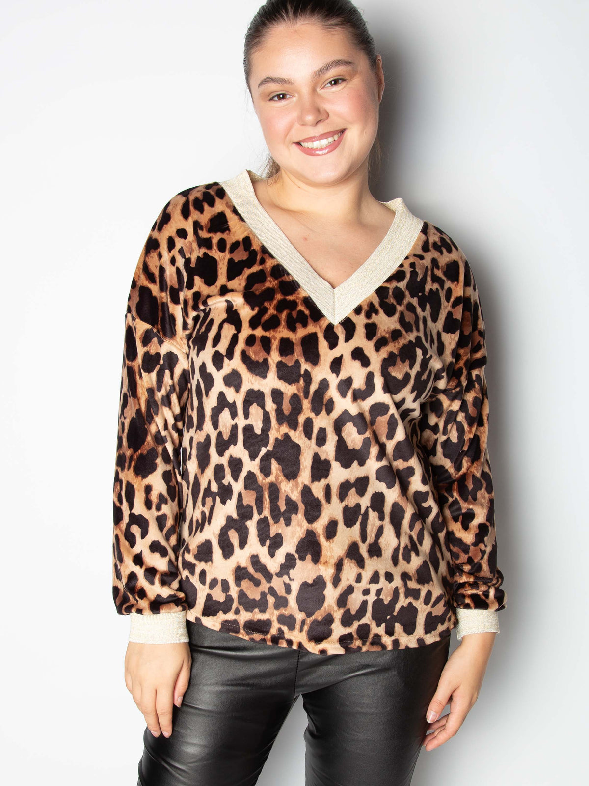 Leopard velour bluse - ITSEP24