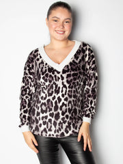 Leopard velour bluse - ITSEP24