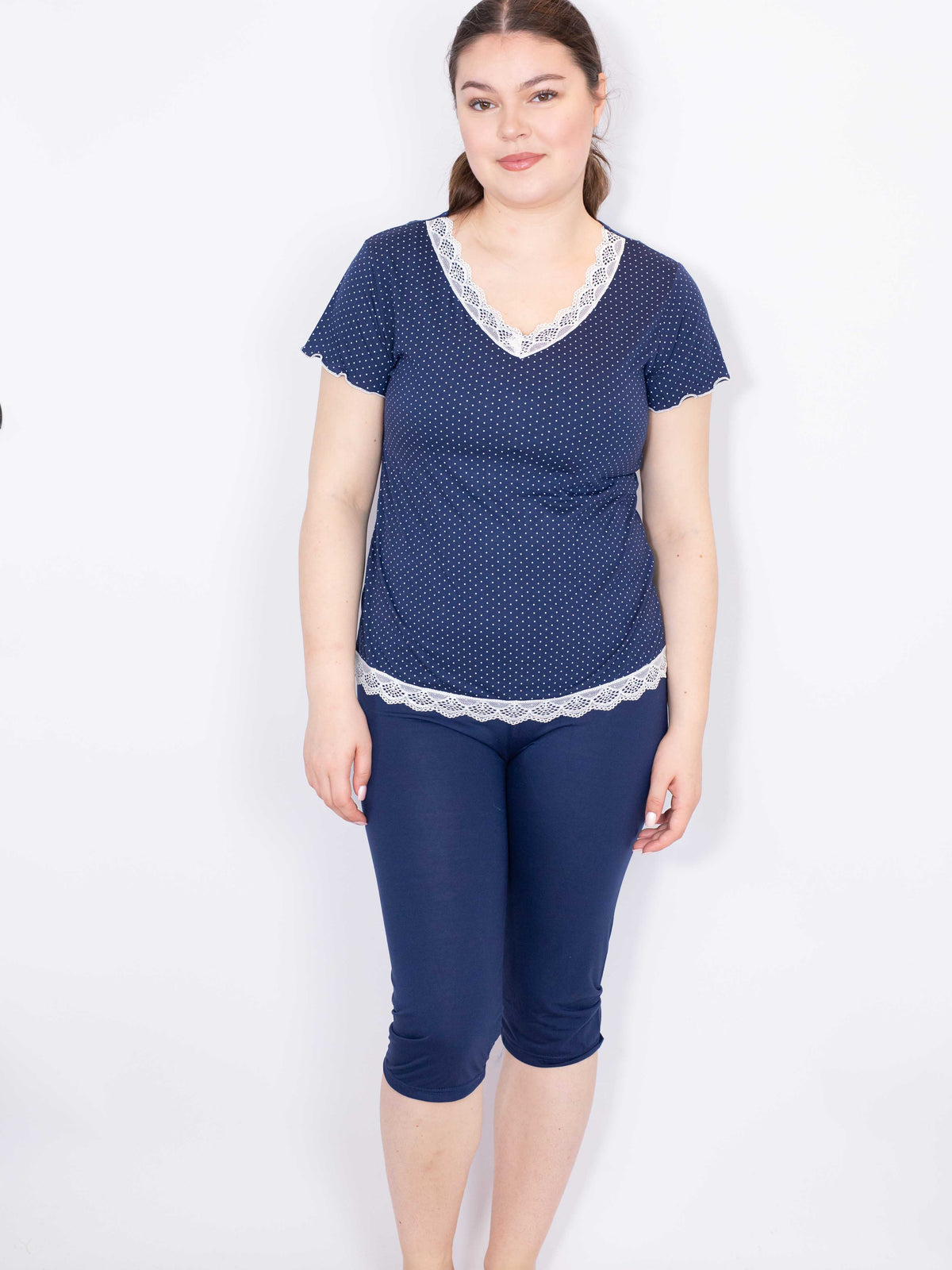 Prikket nattøjssæt med blonder by Krone 1