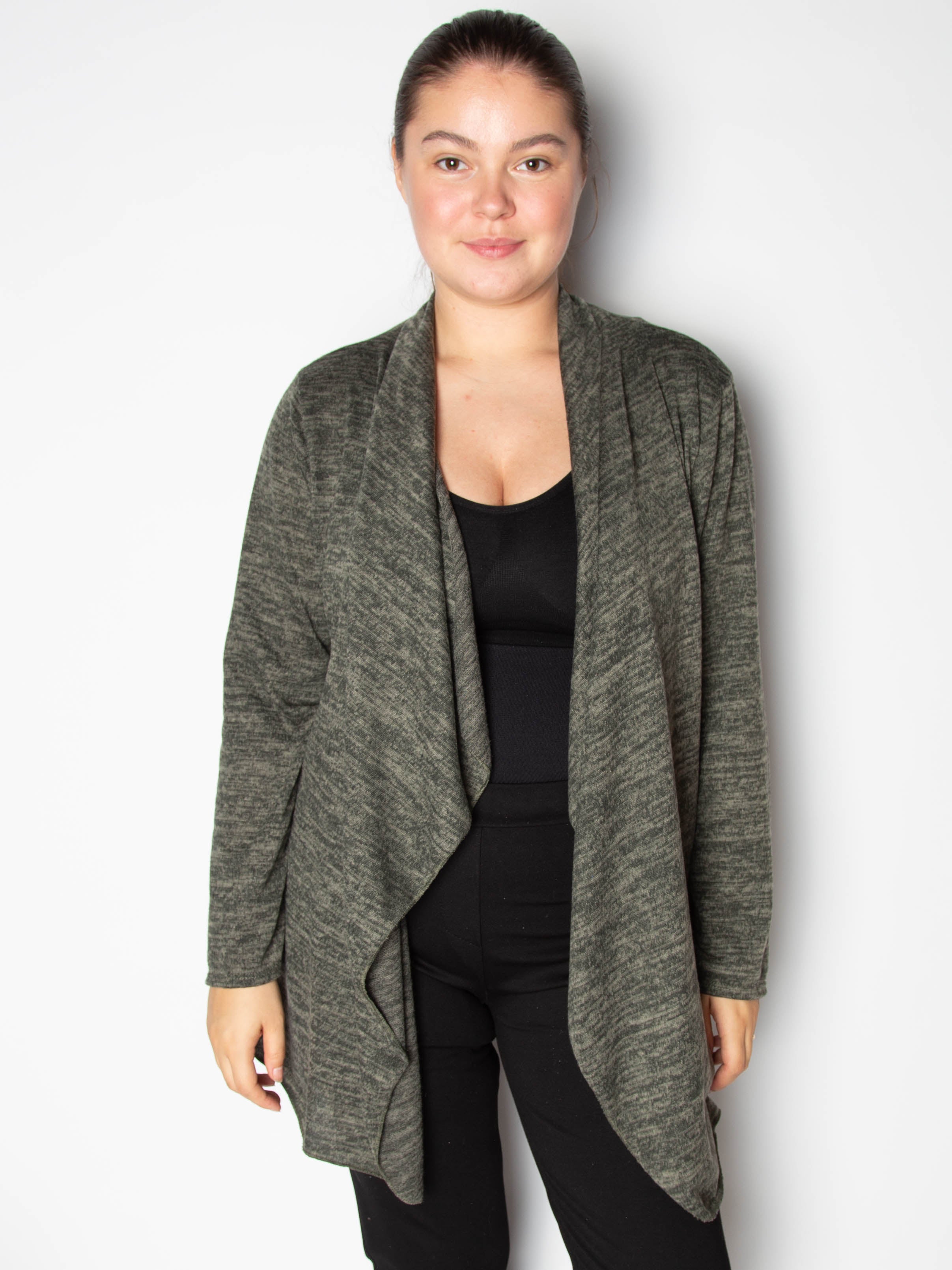 Blød strikcardigan med drapering - ITSEP24