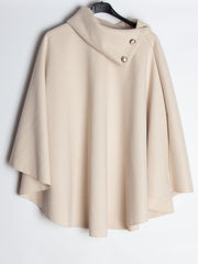 Uldlook poncho med guld knapper - Ingen returret - ITNOV24