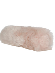 Bolster Cushion, Coral Reef Collection, New Zealand Sheepskin, long wool/short wool, Ø 20, L 52 cm. candy