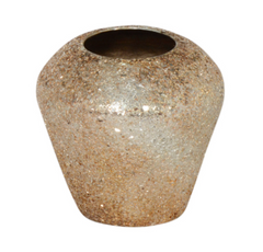 Vase champagneguld mosaik lakeret IR 20x20x21cm