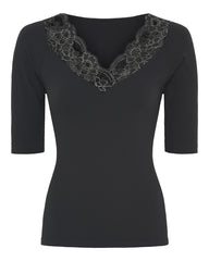 Tim og Simonsen Belen rib v-lace Top SS