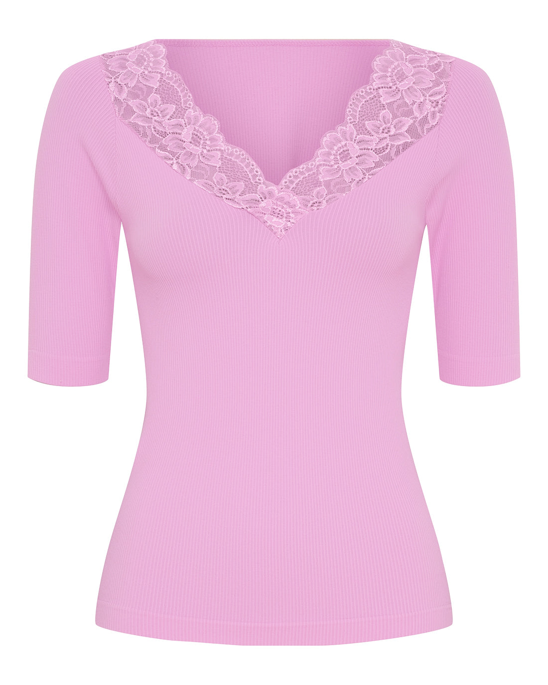 Tim og Simonsen Belen rib v-lace Top SS