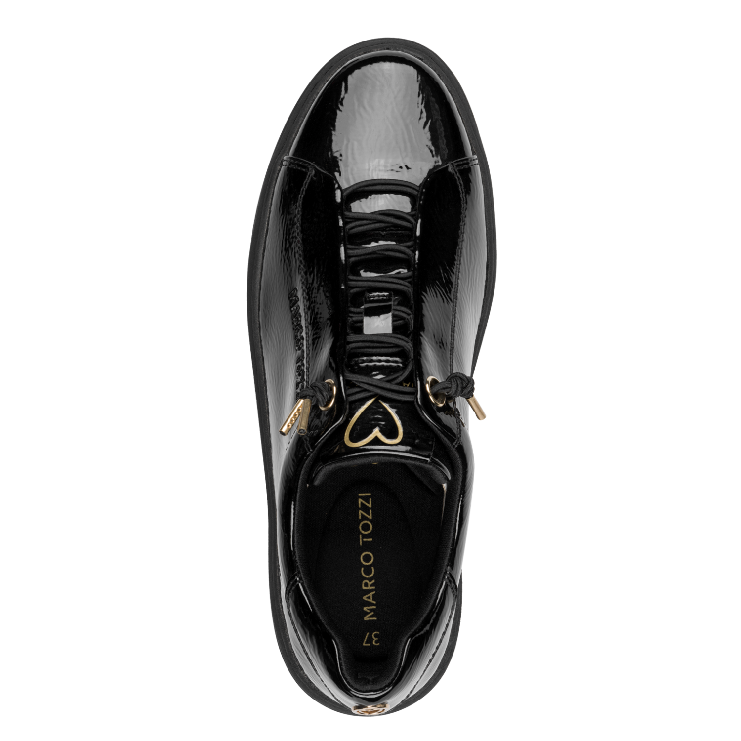 Marco Tozzi lak sneakers sort by Marco Tozzi