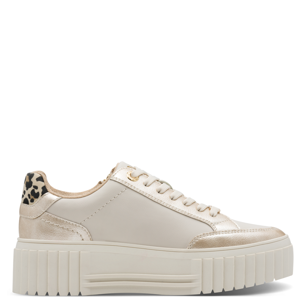 Marco Tozzi plateau sneakers med leo detalje cream comb
