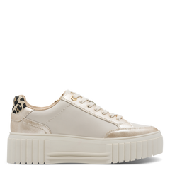 Marco Tozzi plateau sneakers med leo detalje cream comb