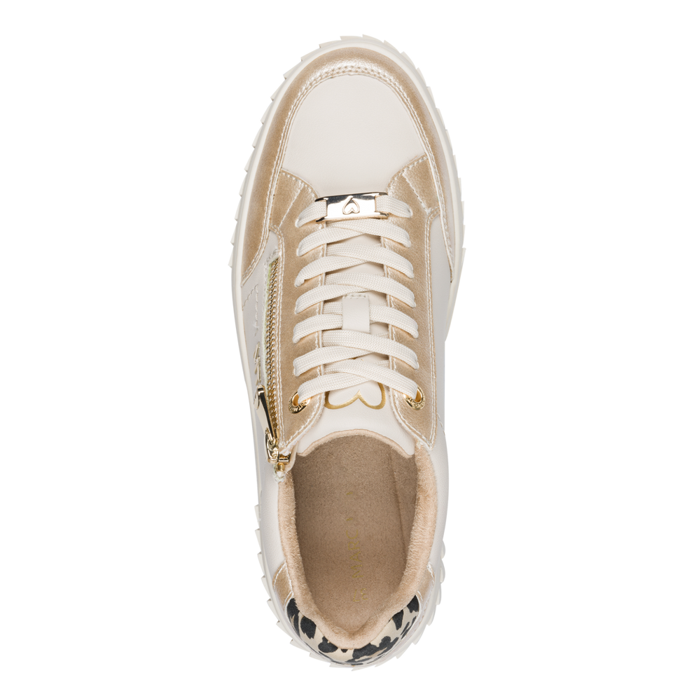 Marco Tozzi plateau sneakers med leo detalje cream comb