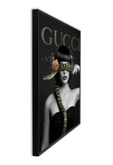 Mural framed Lady with snake 80x120cm