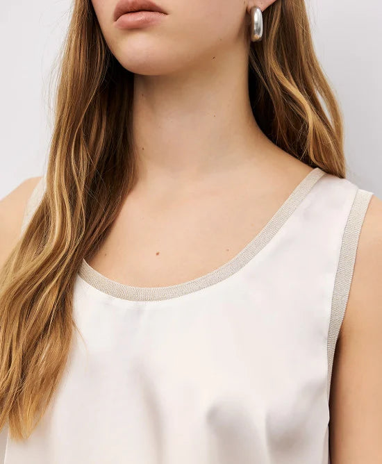 Access Satin top with ribbed details