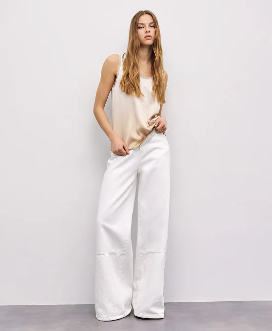 Access Satin top with ribbed details