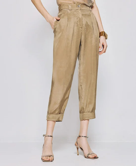 Access Slouchy pants with turn-up hemlines