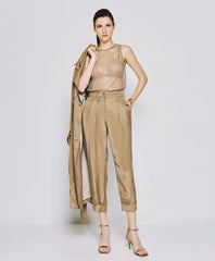 Access Slouchy pants with turn-up hemlines