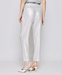 Access Metallic-effect pants with rhinestone