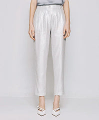 Access Metallic-effect pants with rhinestone