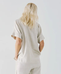 Access Short-sleeve metallic-effect shir