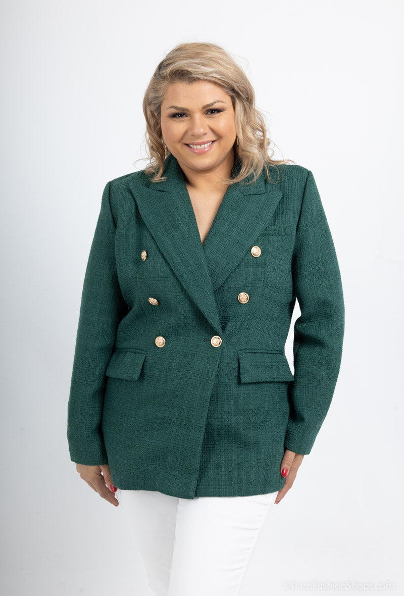 Plus size tweed blazer