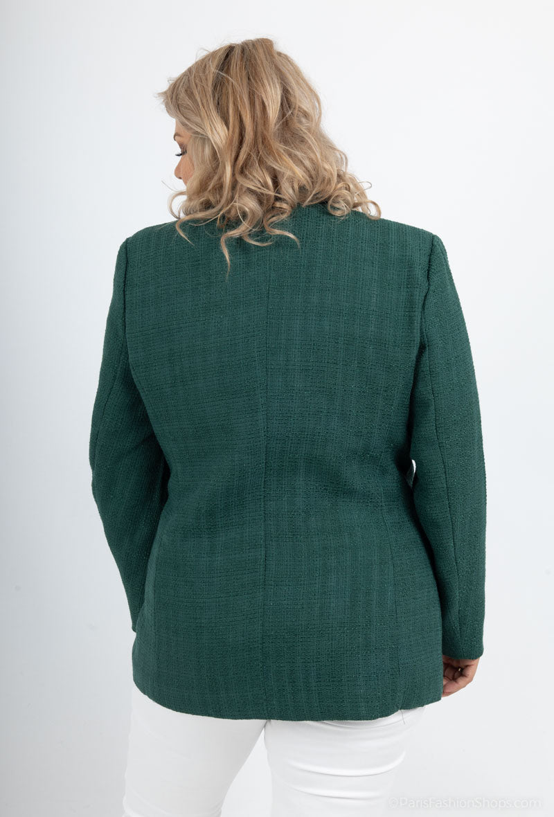 Plus size tweed blazer