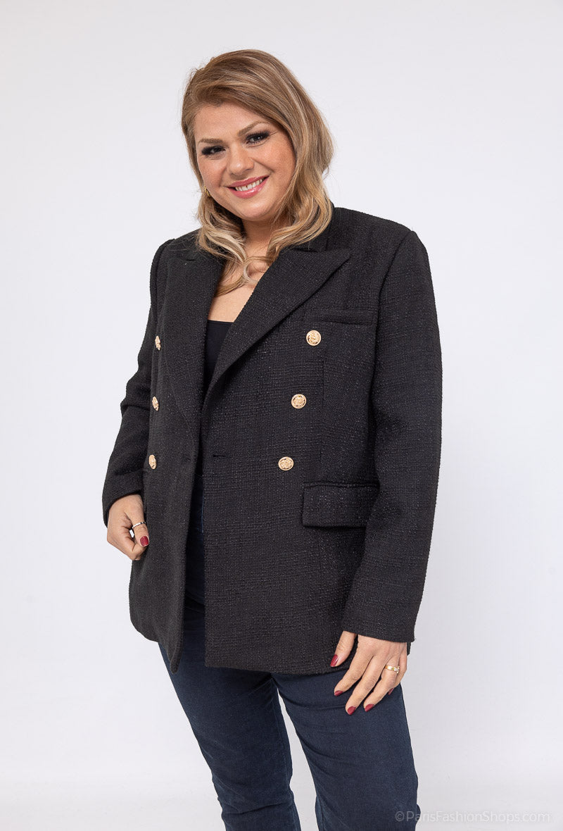 Plus size tweed blazer