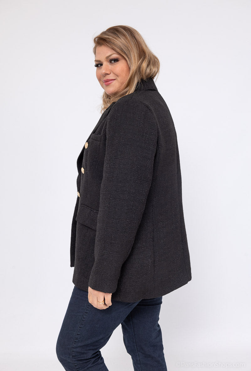 Plus size tweed blazer