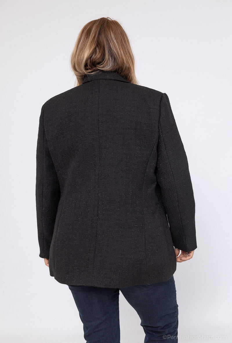 Plus size tweed blazer