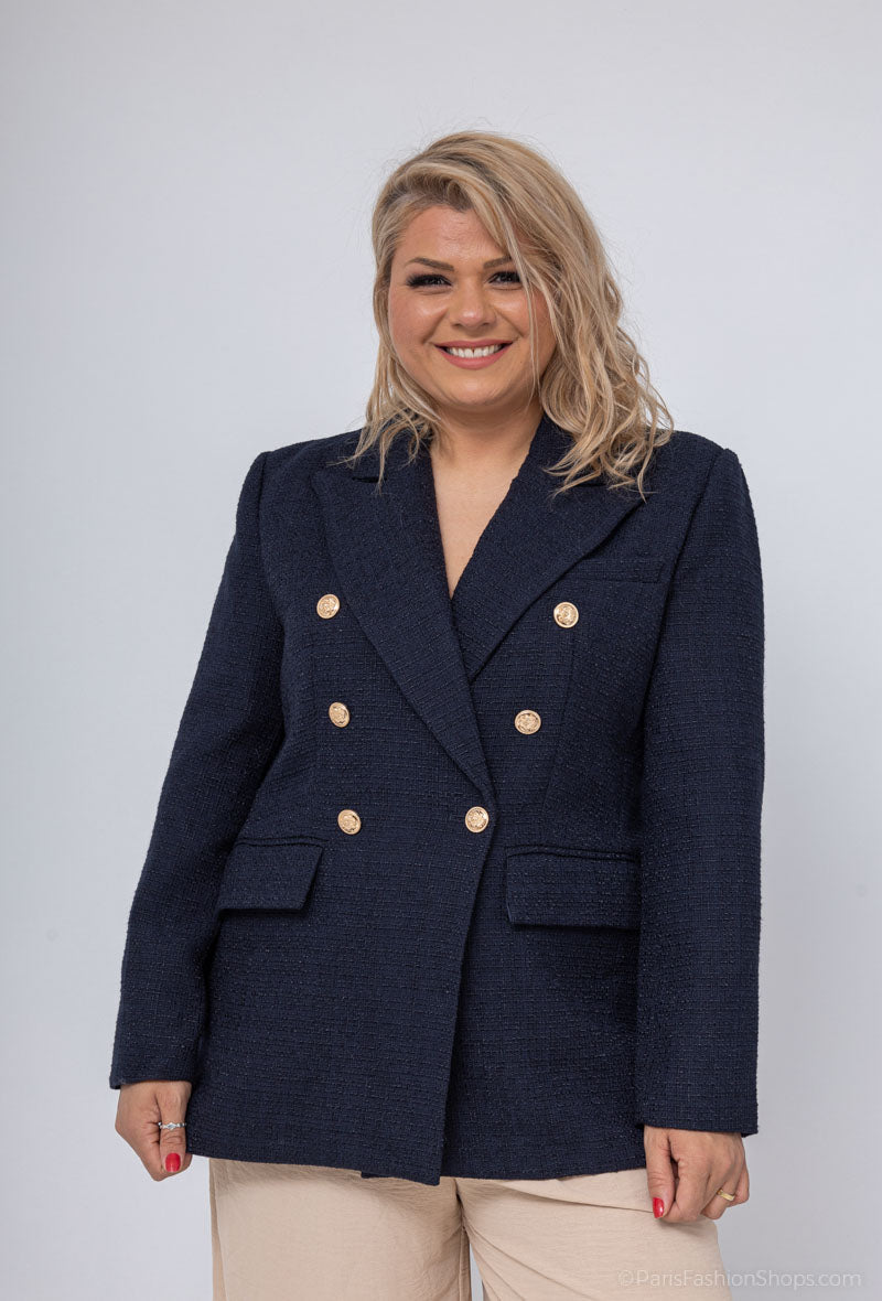 Plus size tweed blazer