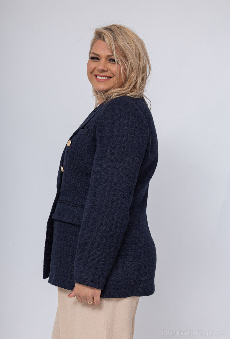 Plus size tweed blazer