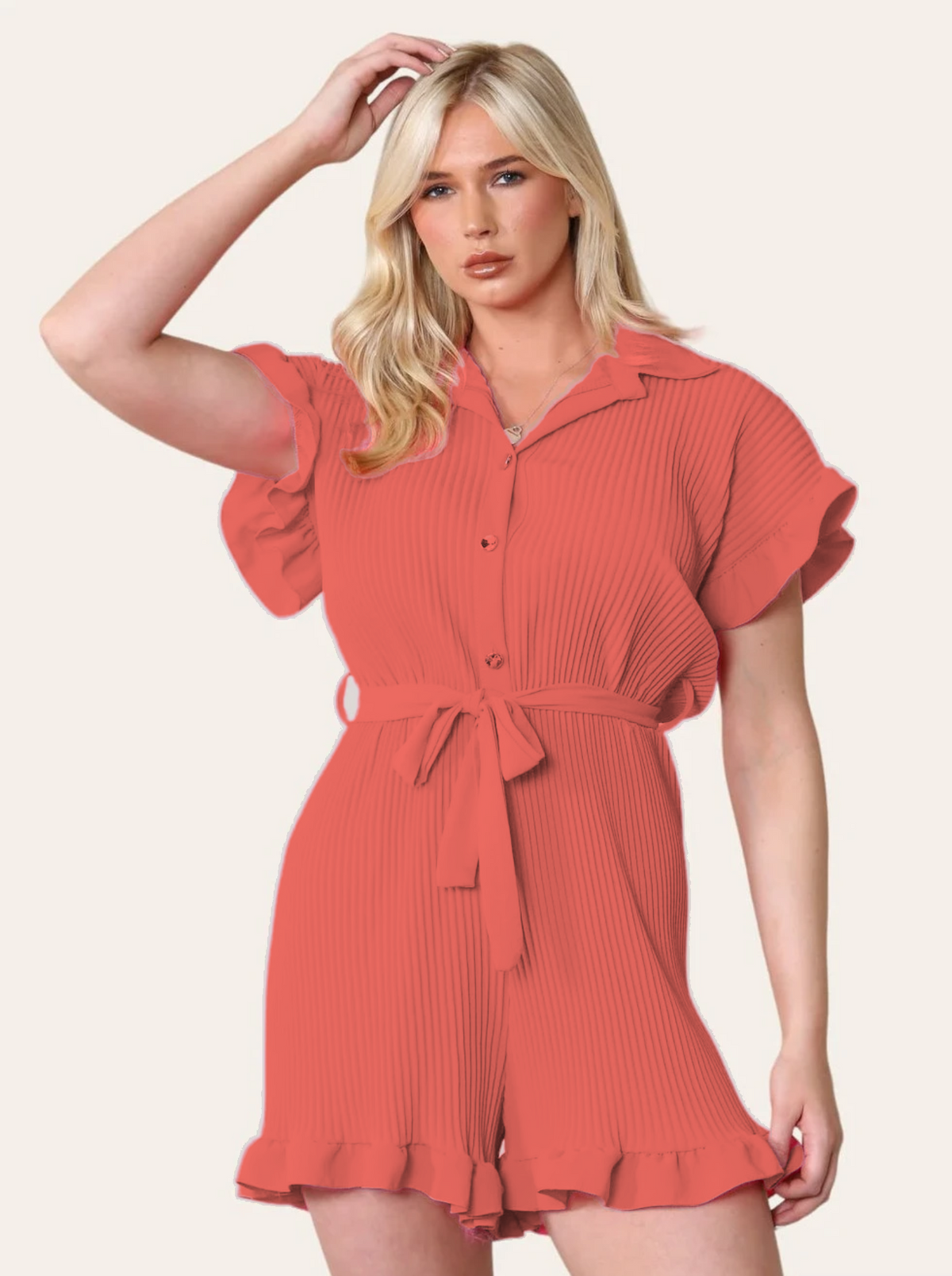 Plisseret playsuit - Str. 38-46 by Krone 1