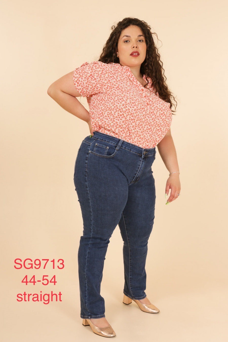 Jeans lige ben plus size