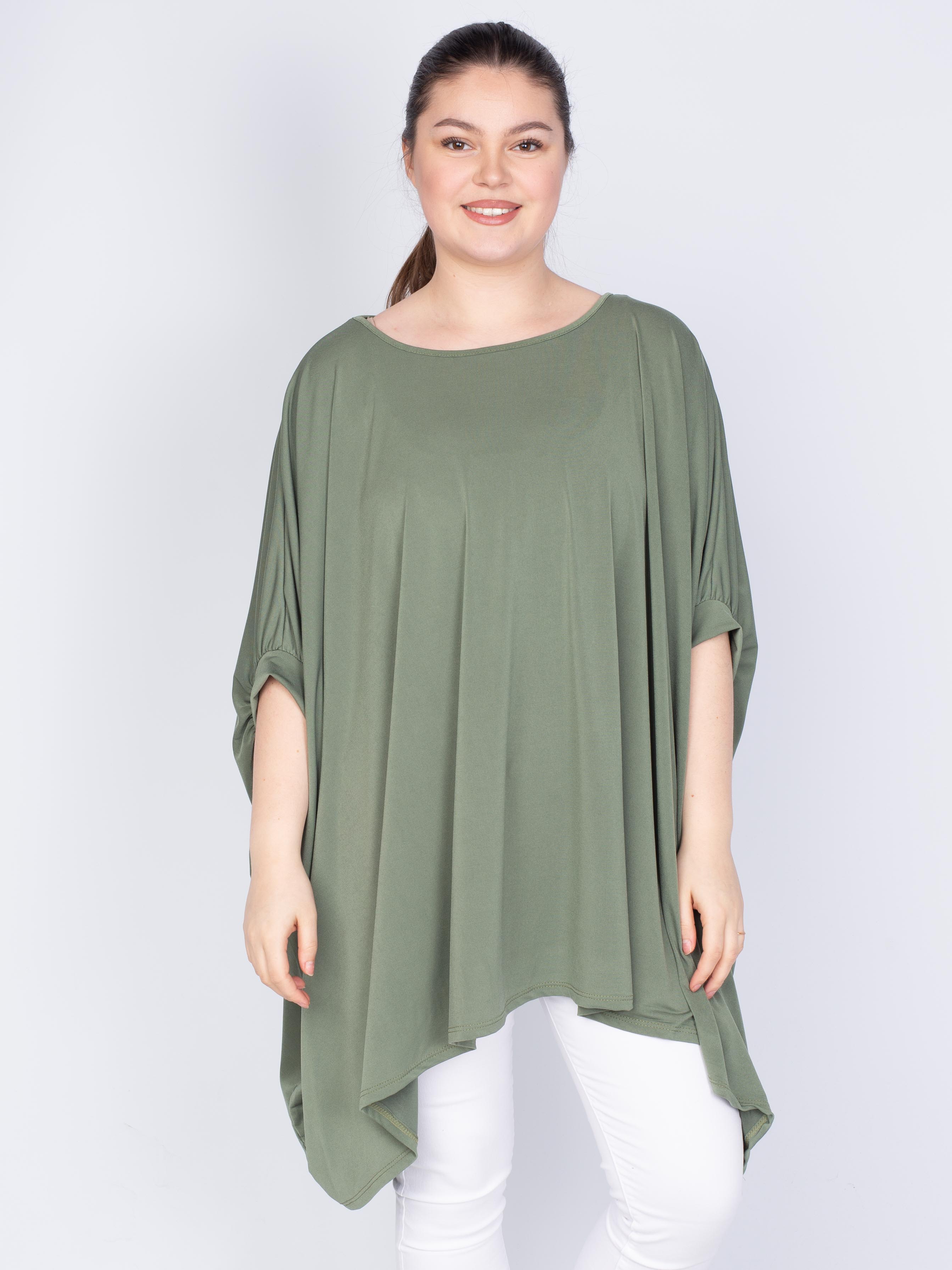 Oversize asymmetrisk bluse - Brystmål 200cm - - Live 1