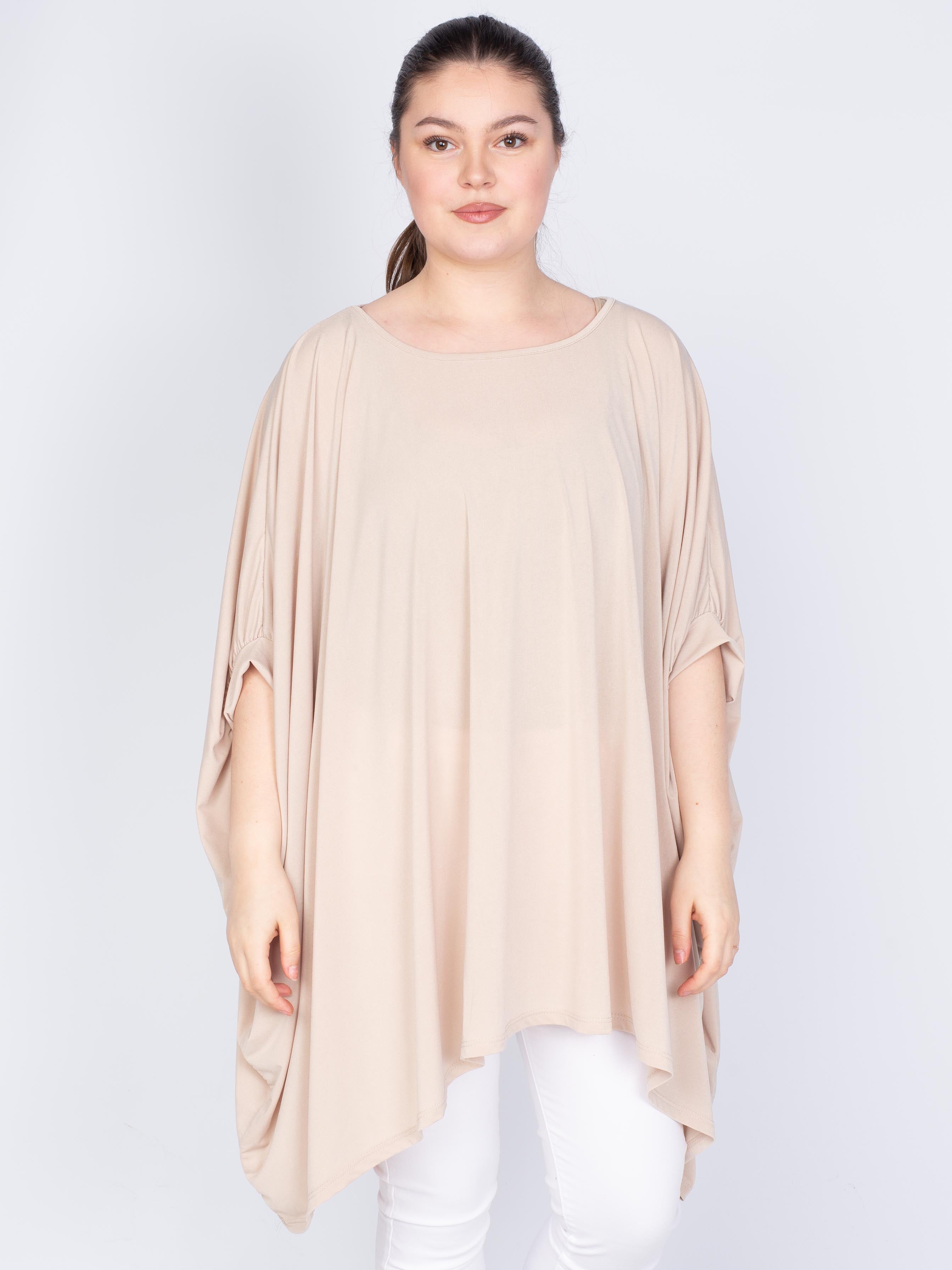 Oversize asymmetrisk bluse - Brystmål 200cm - - Live 1